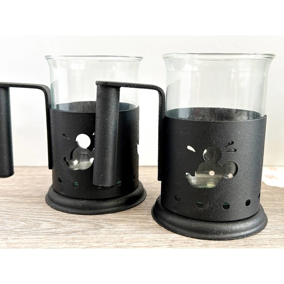 Disney Dining Vintage Disney Mickey Mouse Black Set Of 4 Cups